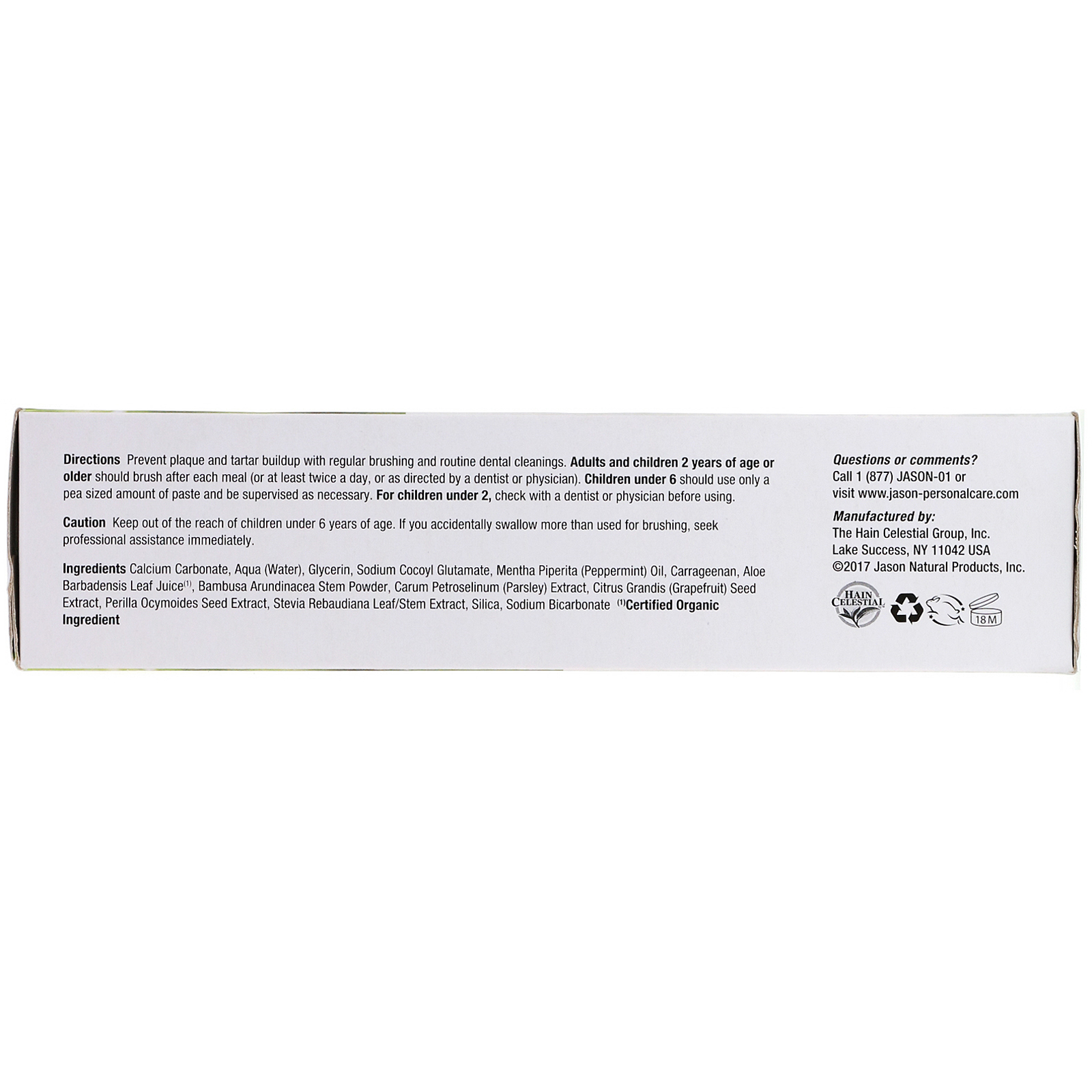 Jason Natural, Creme Dental Clareador PowerSmile, Hortelã-pimenta Potente, 170 g (6 oz) - Imagem 2