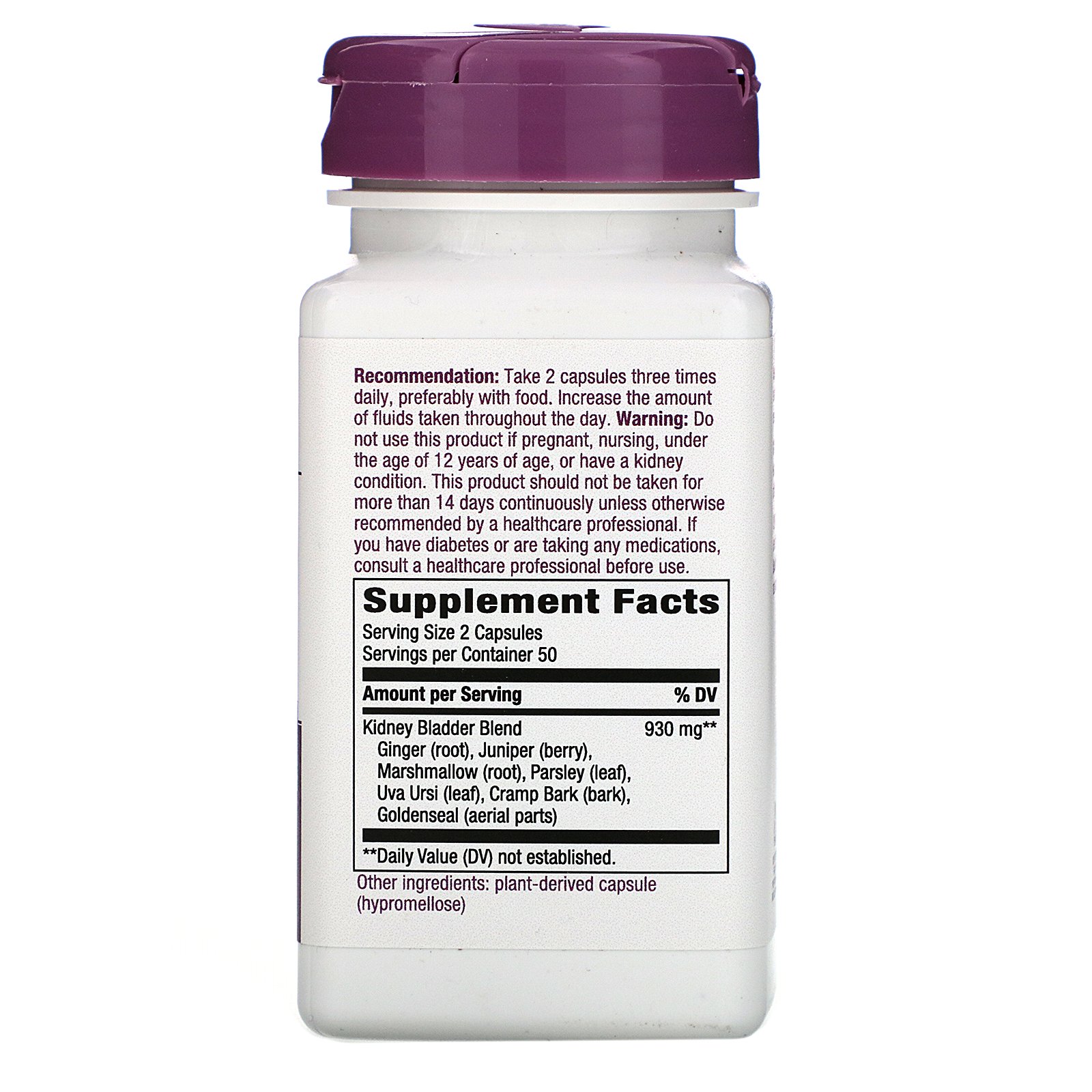 Nature's Way, Kidney Bladder, 465 mg, 100 Cápsulas Vegetais - Imagem 2