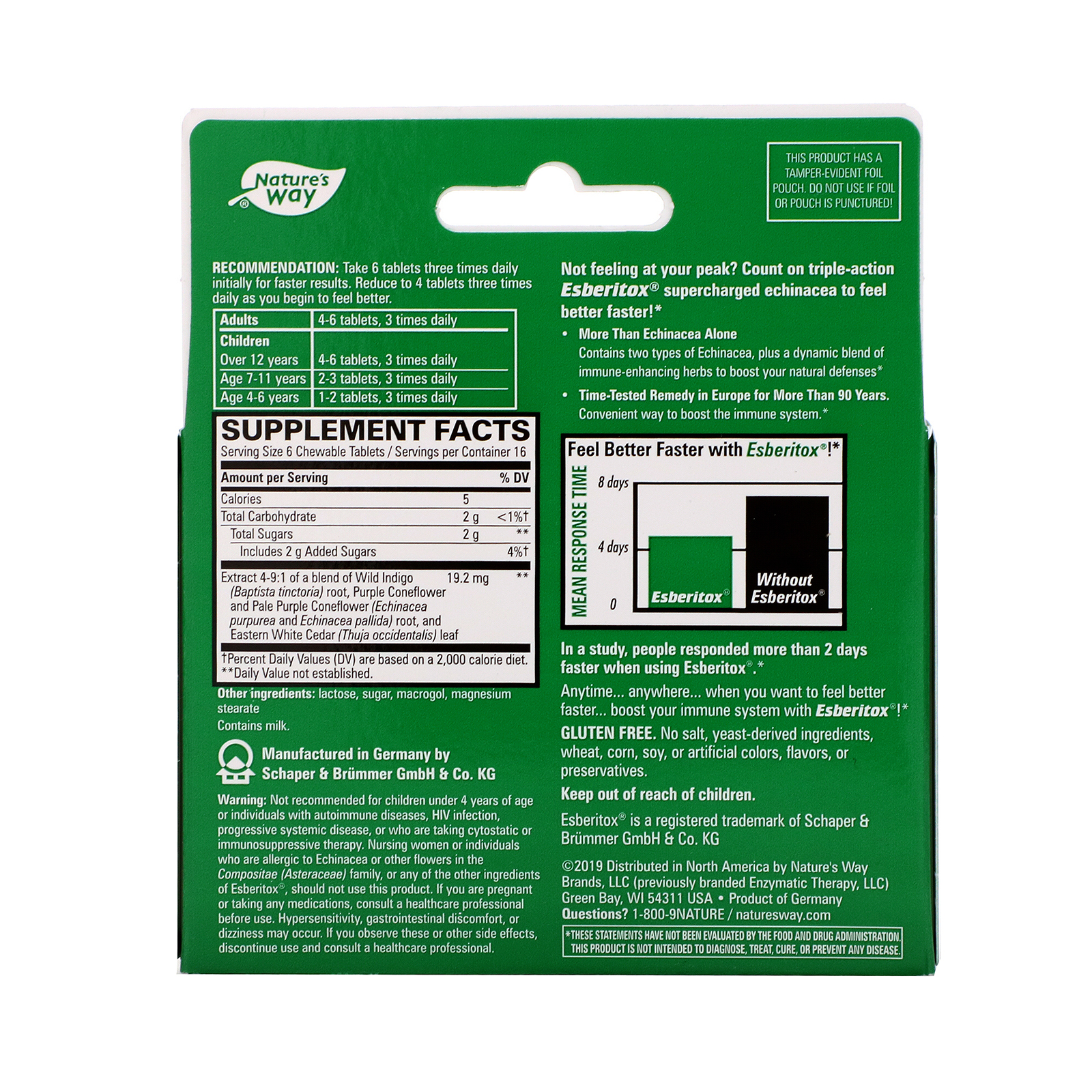 Nature's Way, Esberitox, Supercharged Echinacea, 100 Chewable Tablets - Imagem 2