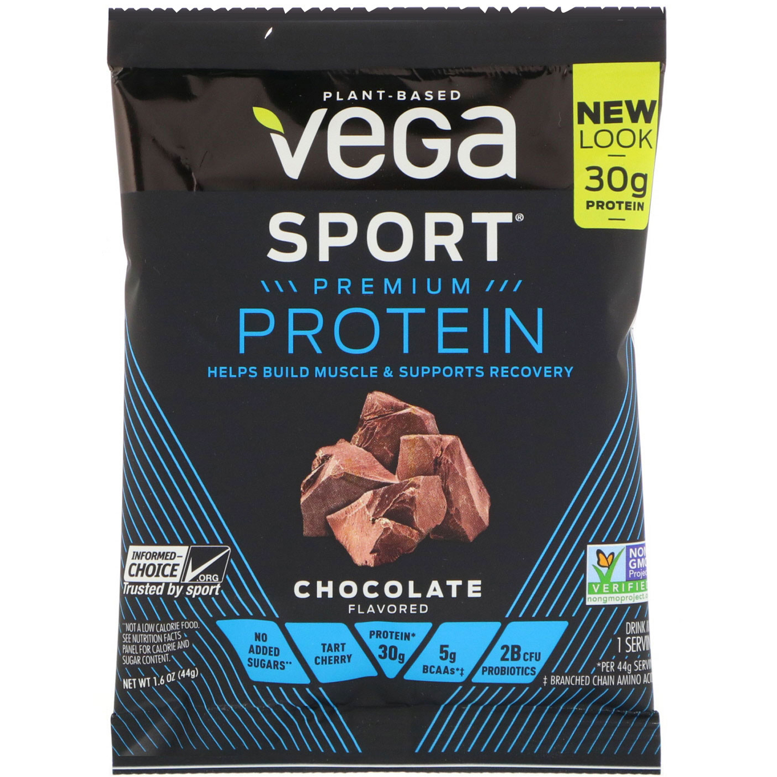 Vega, Protein, Chocolate, 12 Pack, 1.6 oz (44 g) Each - Imagem 3