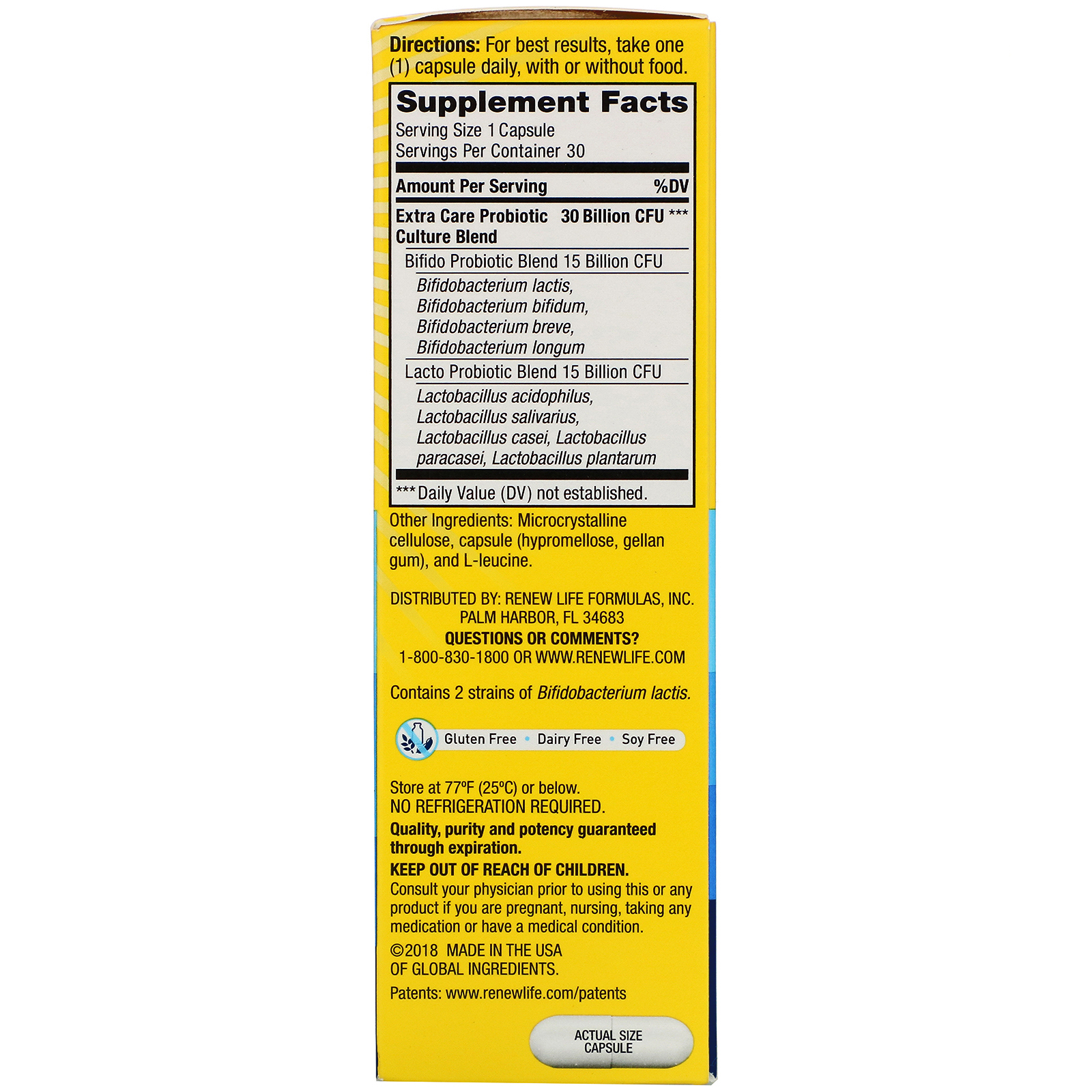 Renew Life, Go-Pack Extra Care, Ultimate Flora Probiotic, 30 Bilhões de Culturas Vivas, 30 Cápsulas Vegetais - Imagem 2