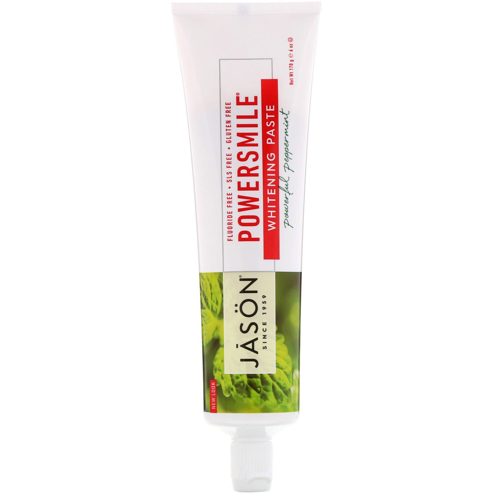 Jason Natural, Creme Dental Clareador PowerSmile, Hortelã-pimenta Potente, 170 g (6 oz) - Imagem 3