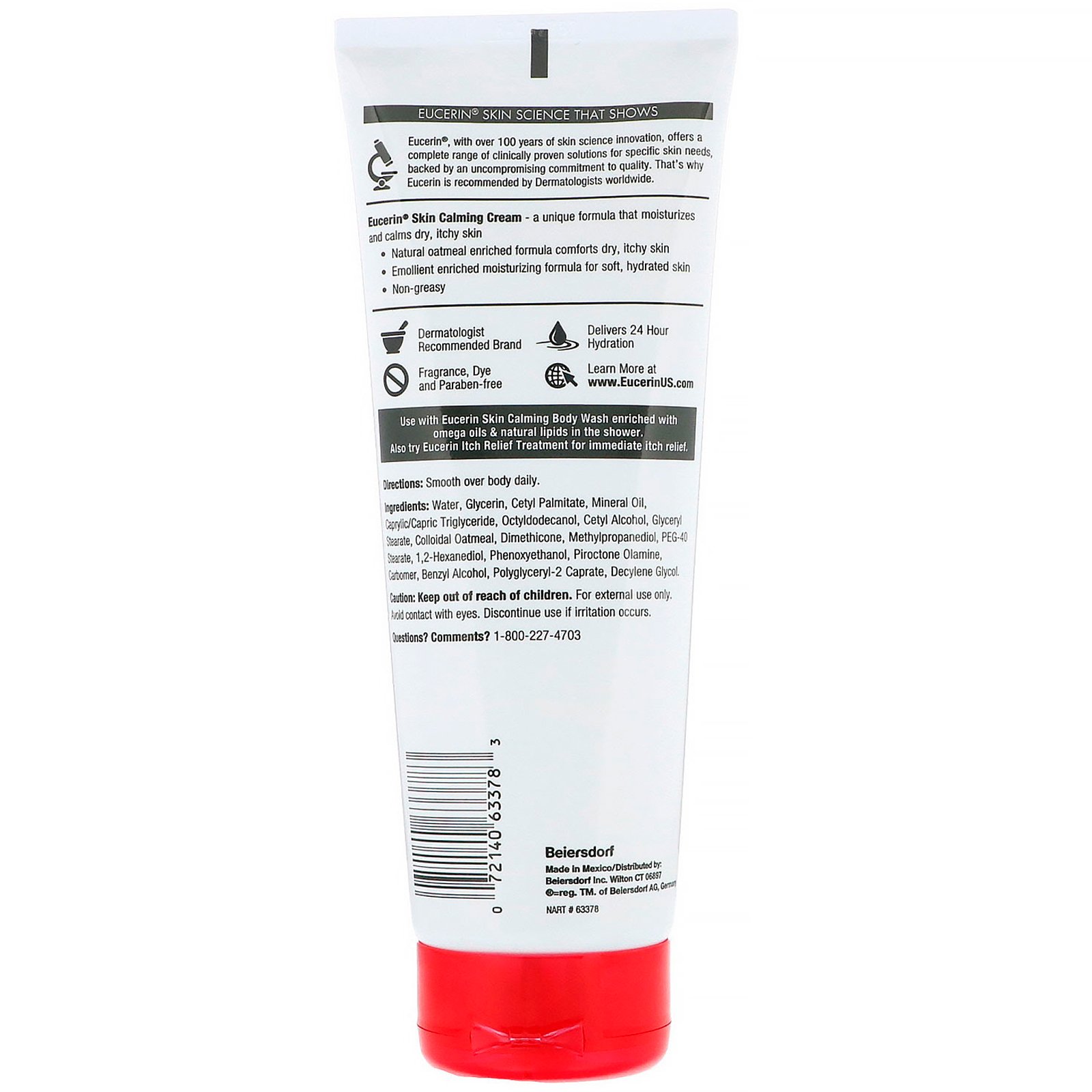Eucerin, Skin Calming Creme, Pele Seca e Com Coceira, Sem Fragrância, 226 g (8 oz) - Imagem 2