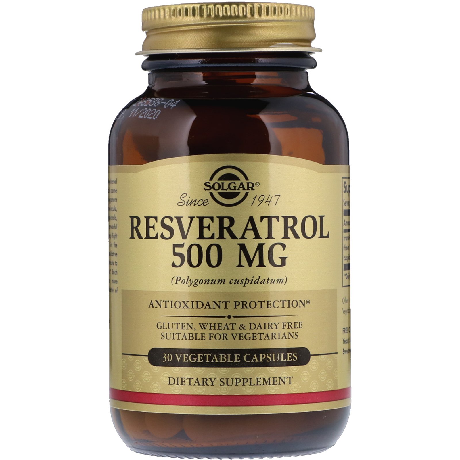 Solgar, Resveratrol, 500 mg, 30 Cápsulas Vegetarianas