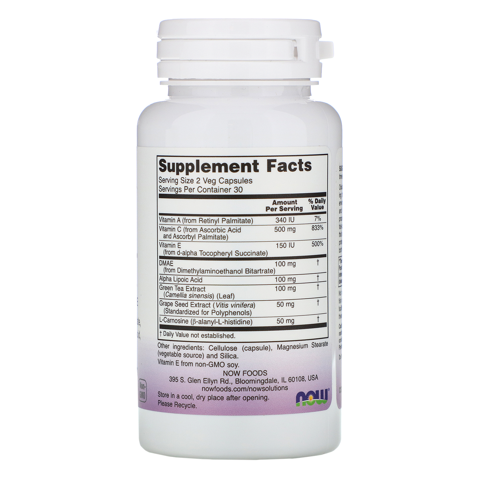 Now Foods, Solutions, Recuperador de Rugas, 60 cápsulas - Imagem 2