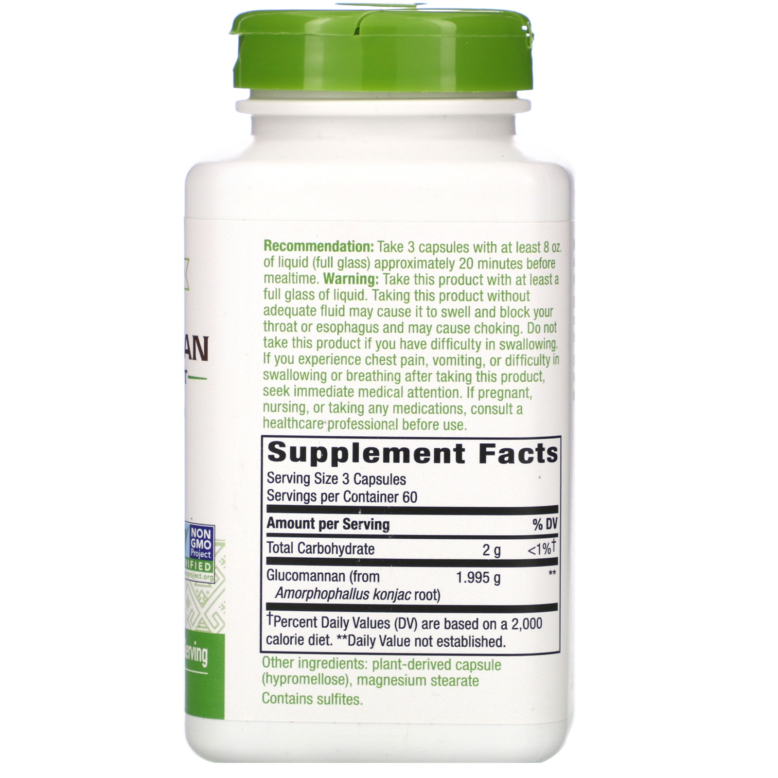 Nature's Way, Glucomannan from Konjac Root, 1,995 mg, 180 Vegan Capsules - Imagem 2
