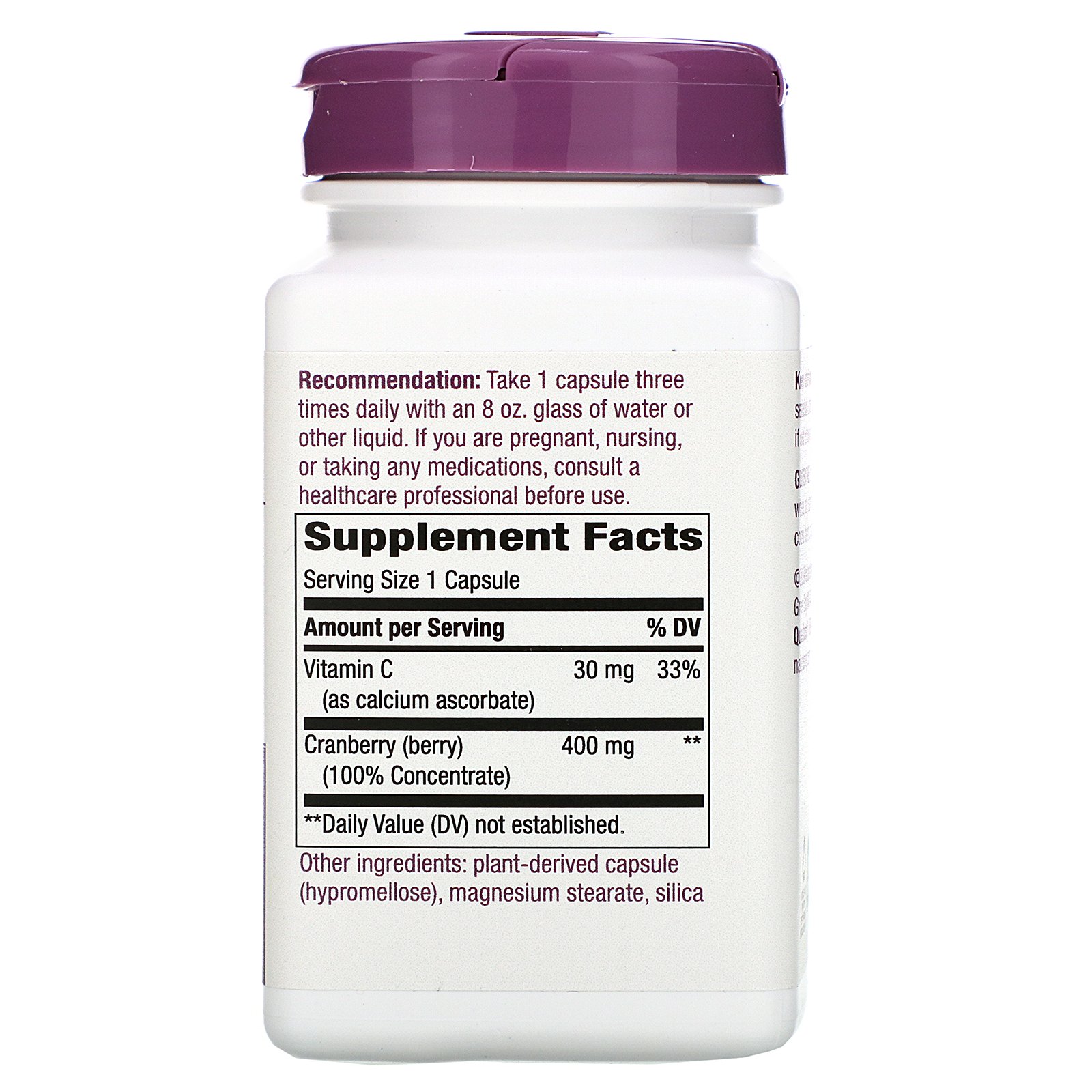 Nature's Way, Cranberry, 400 mg, 120 Vegan Capsules - Imagem 2