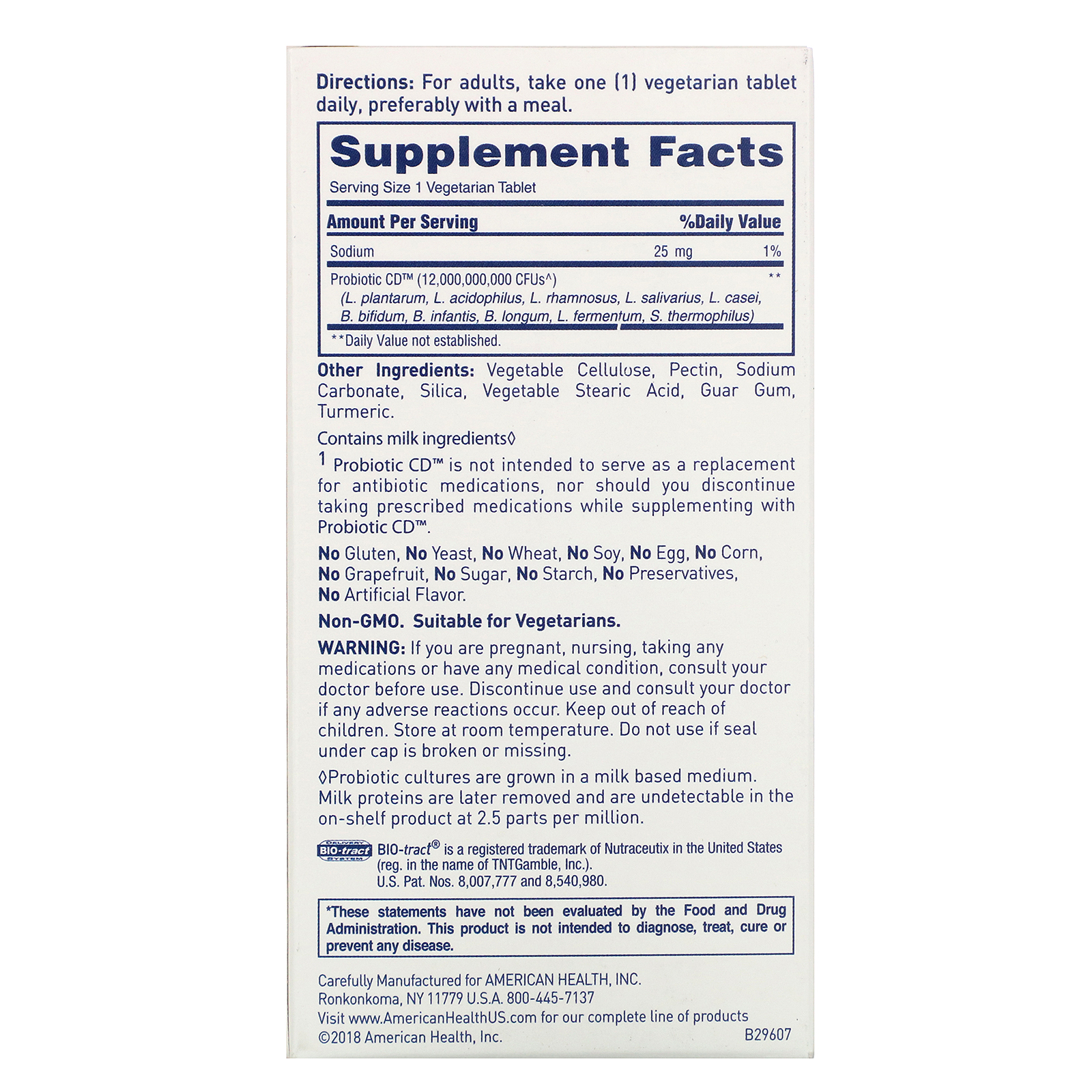 American Health, Probiotic CD, Intestinal Release System, 60 Vegetarian Tablets - Imagem 2