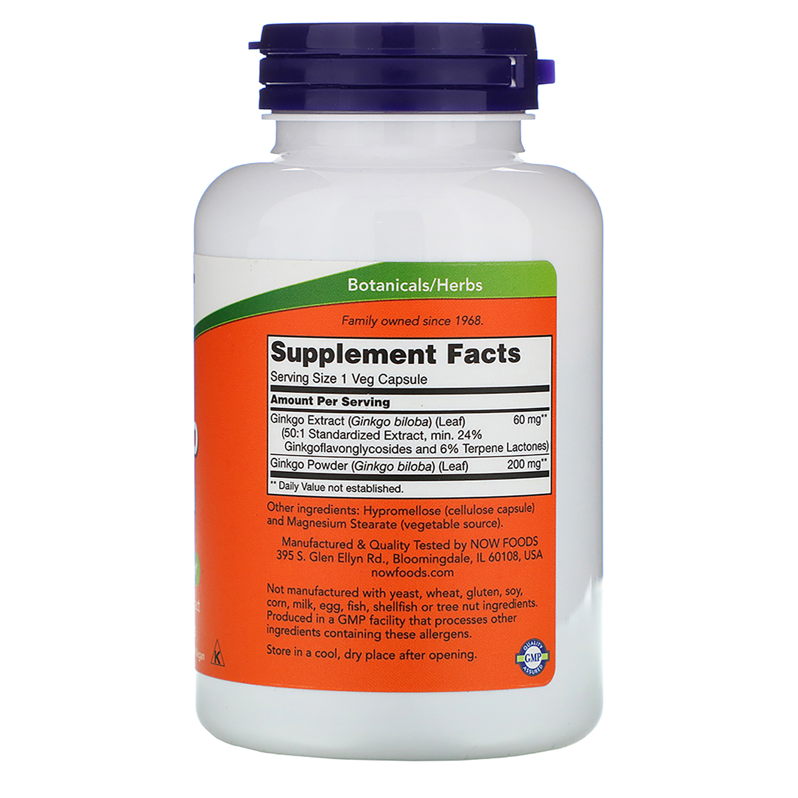 Now Foods, Ginkgo Biloba, 60 mg, 240 Cápsulas Vegetais - Imagem 2