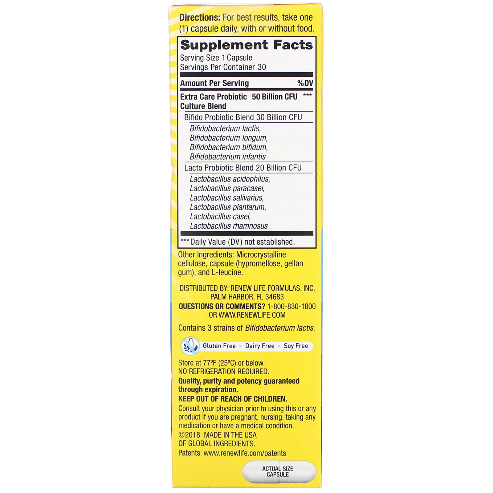 Renew Life, Go-Pack Extra Care, Ultimate Flora Probiotic, 50 Bilhões de Culturas Vivas, 30 Cápsulas Vegetais - Imagem 2