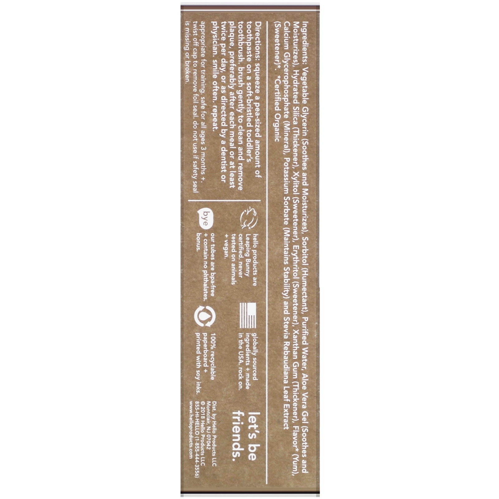 Hello, Training Toothpaste, Fluoride Free, Natural Apple Flavor, 1.5 oz (42.5 g) - Imagem 2