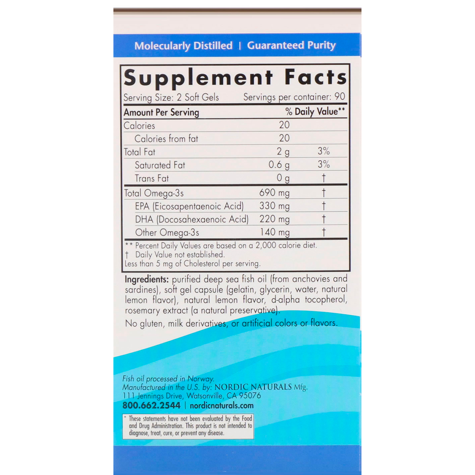 Nordic Naturals, Ômega-3, Limão, 690 mg, 180 Softgels - Imagem 2