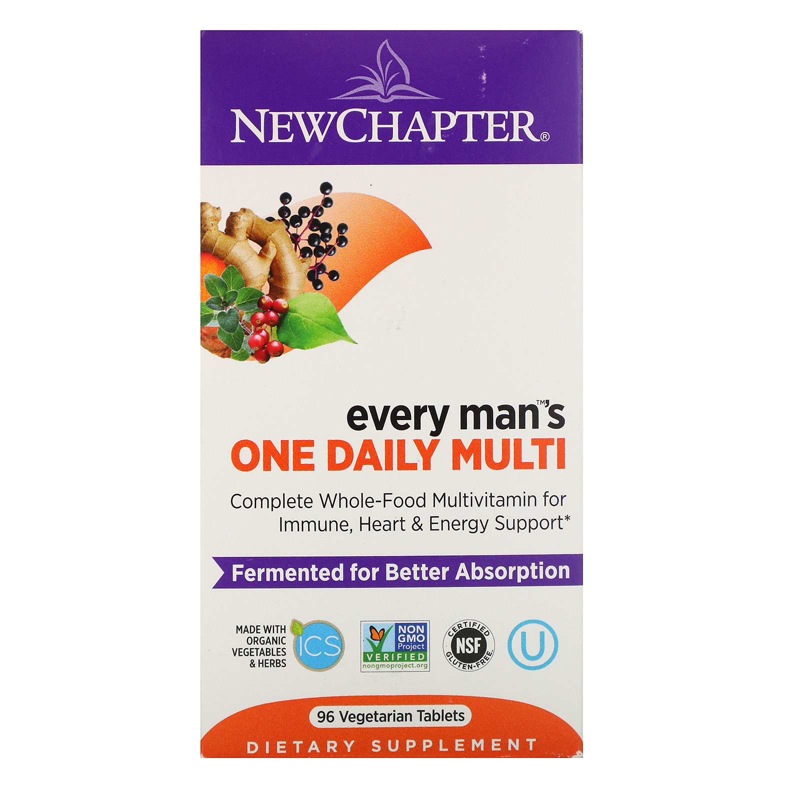 New Chapter, Every Man's One Daily Multi, 96 Comprimidos