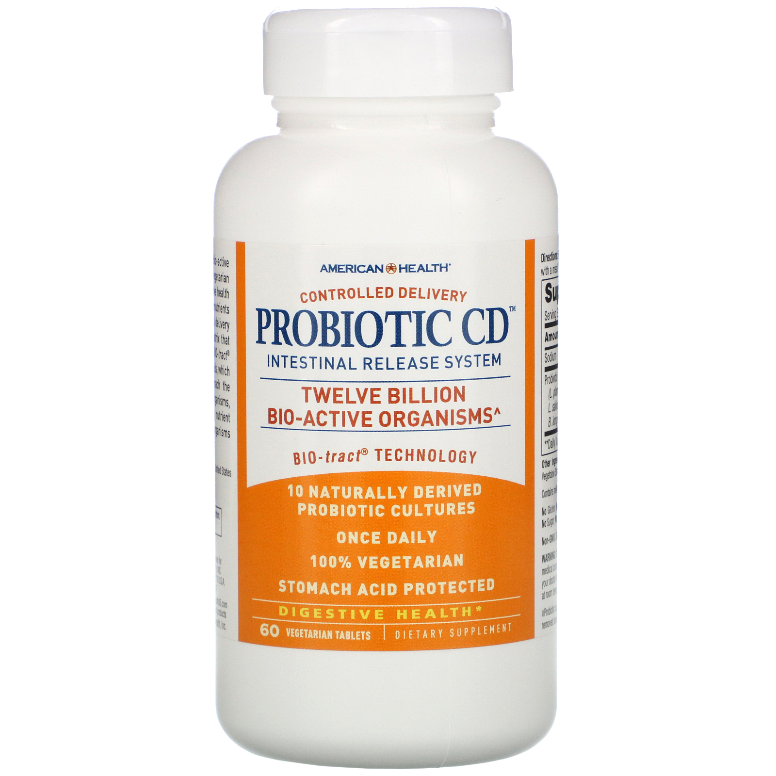 American Health, Probiotic CD, Intestinal Release System, 60 Vegetarian Tablets - Imagem 3