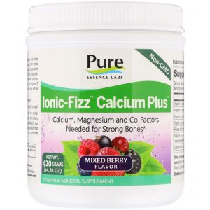 Comprar pure essence, ionic-fizz, calcium plus, mixed berry, 14. 82 oz (420 g) preço no brasil cálcio osso tópicos de saúde suplemento importado loja 107 online promoção -