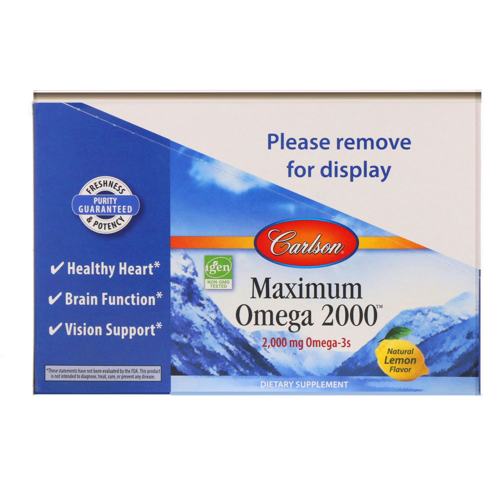 Carlson Labs, Maximum Omega 2000, Natural Lemon Flavor, 2,000 mg, 10 Pack, 10 Soft Gels Each - Imagem 2