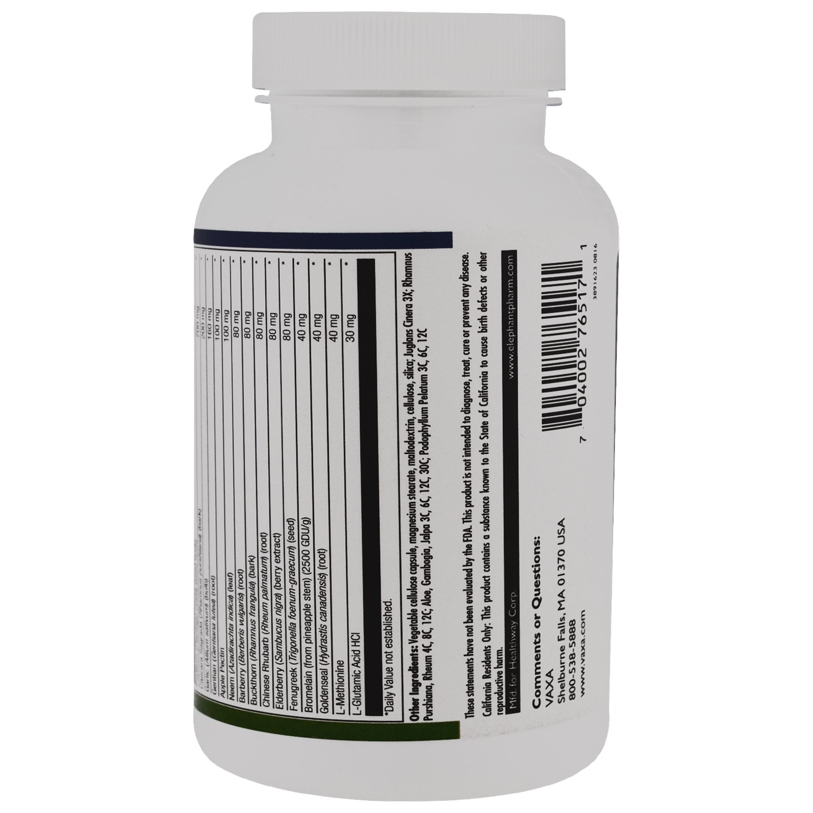 Vaxa International, Colon Aid, 120 VegCaps - Imagem 3