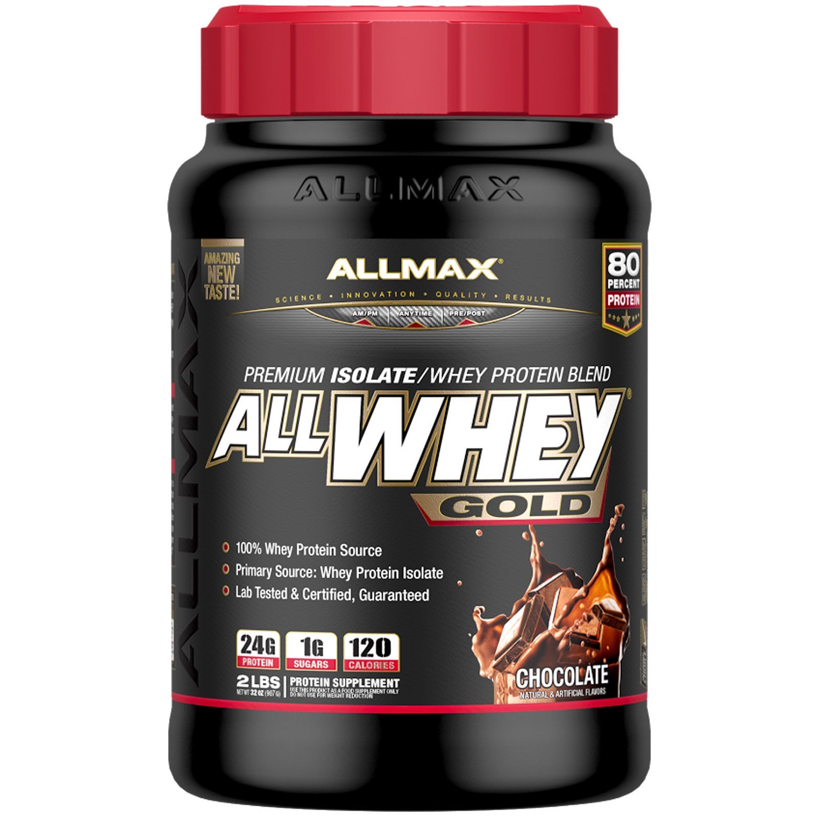 ALLMAX Nutrition, AllWhey Gold, 100% Proteína Whey + Isolado de Proteína Whey Premium, Chocolate, 907 g (2 lbs).