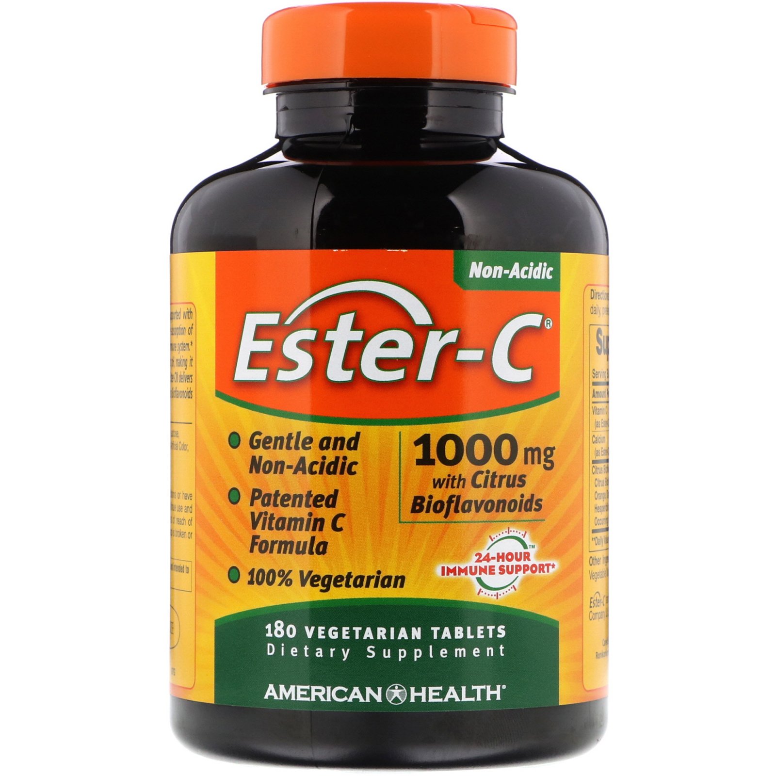 American Health, Ester-C com Bioflavonóides Cítricos, 1.000 mg, 180 Comprimidos de Origem Vegetal