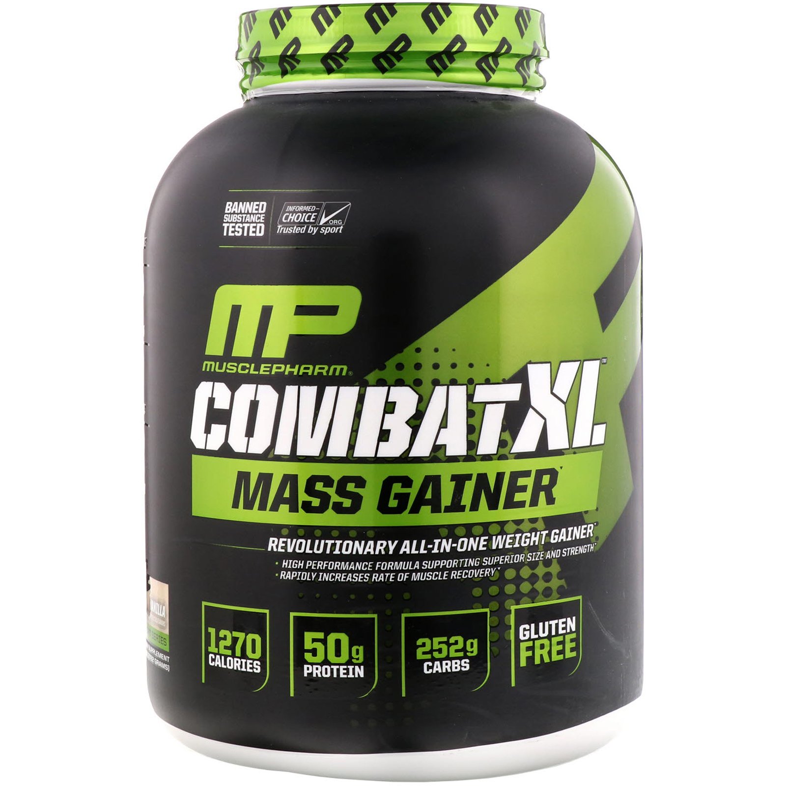 MusclePharm, Combat XL Mass Gainer, Baunilha, 6 lbs (2722 g)