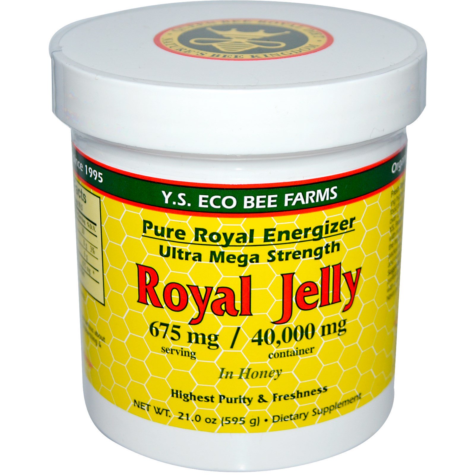 Y.S. Eco Bee Farms, Geleia Real Em Mel, 675 mg, 595 g (21,0 oz)