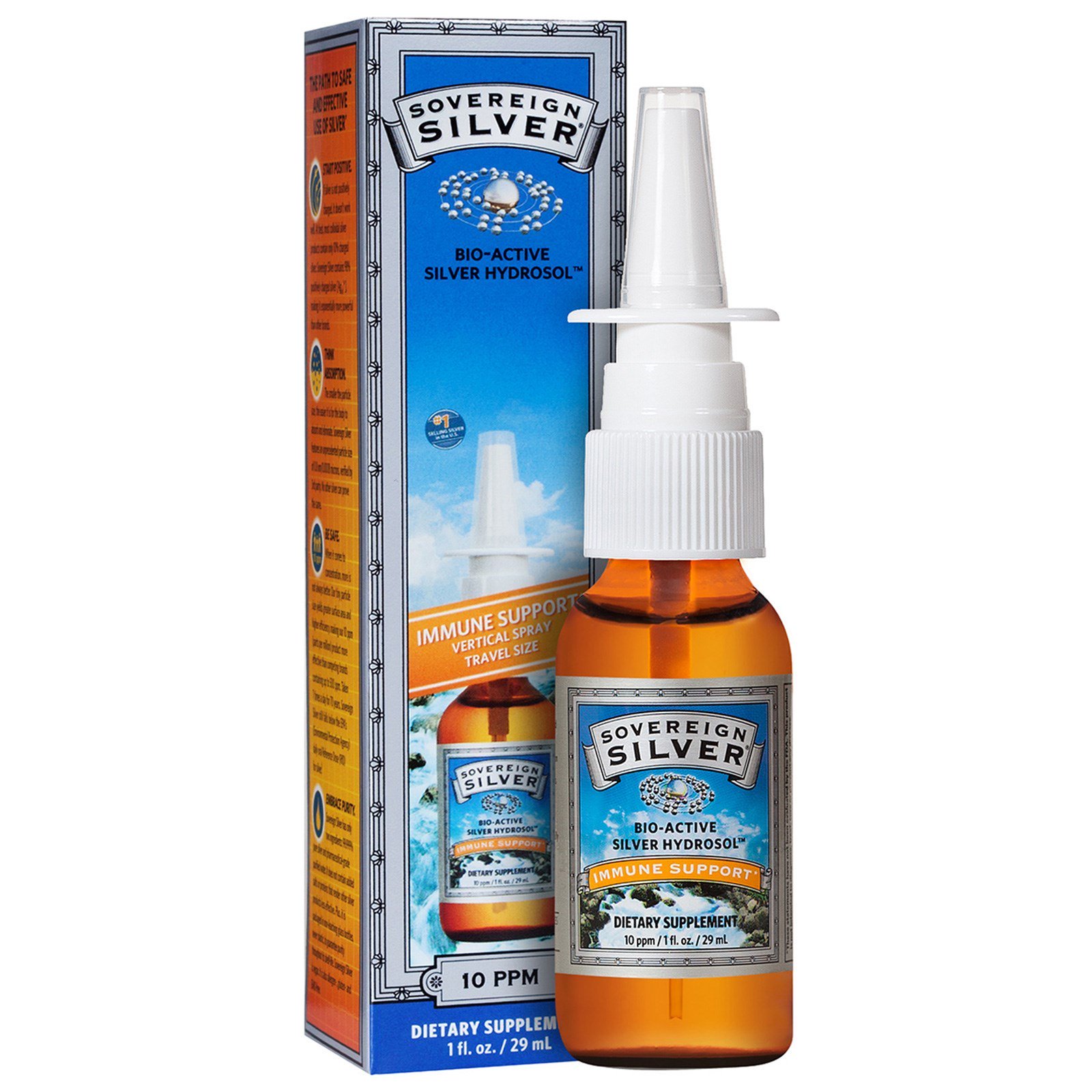 Sovereign Silver, Hidrossol de Prata Bioativa, Spray Vertical de Apoio ao Sistema Imunológico, 10 PPM, 1 oz fl (29 ml)