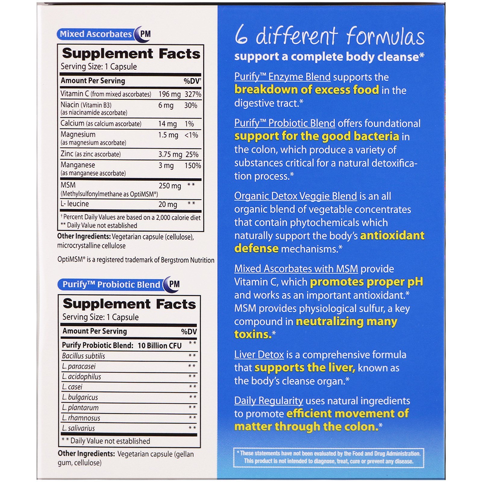 Enzymedica, Purify, Purificação Corporal Completa de 10 dias, 10 Pacotes Manhã/ 10 Pacotes Tarde - Imagem 3