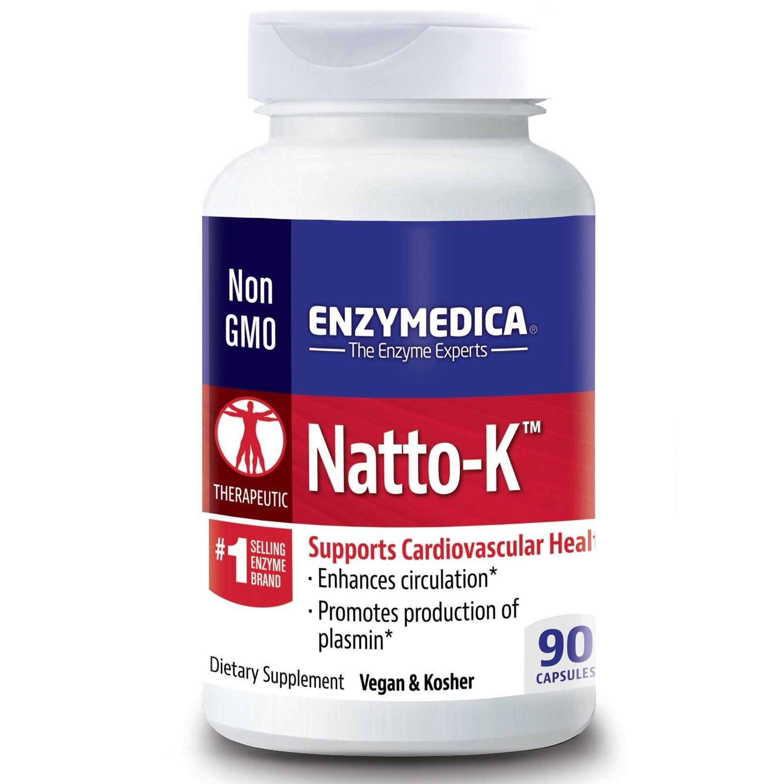 Enzymedica, Natto-K, Cardiovascular, 90 Cápsulas