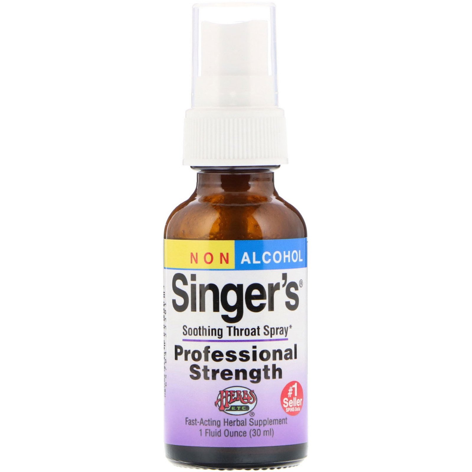 Herbs Etc., Singer's, Spray para Alívio da Garganta, Sem Álcool, 30 ml