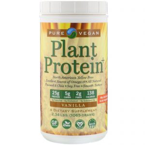 Comprar pure vegan, plant protein+, vanilla, 2. 34 lbs (1065 g) preço no brasil marcas a-z multivitamínico pure vegan suplementos vitaminas suplemento importado loja 3 online promoção -