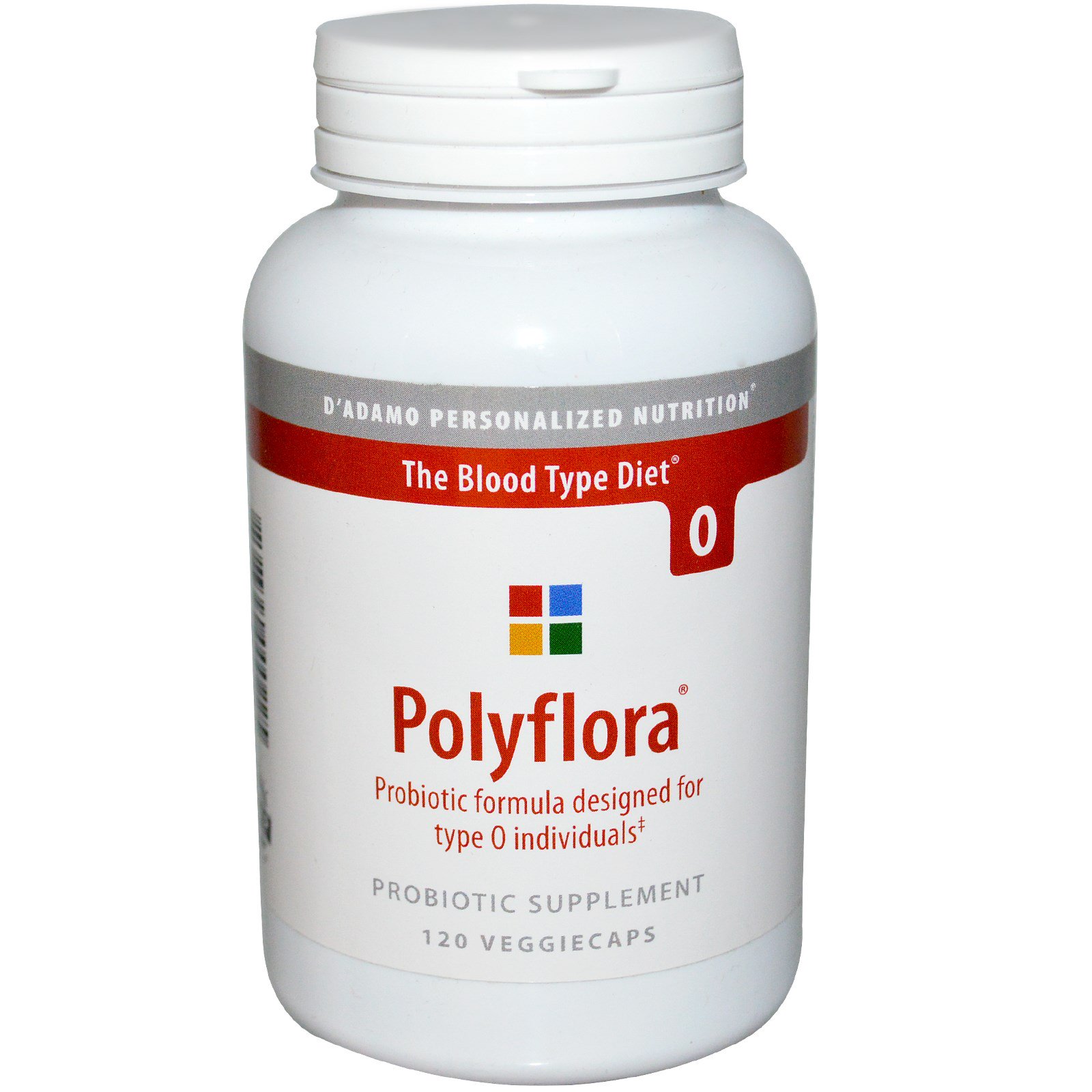 D'adamo, Polyflora, Probiotic Formula for Blood Type Diet O, 120 Veggie Caps