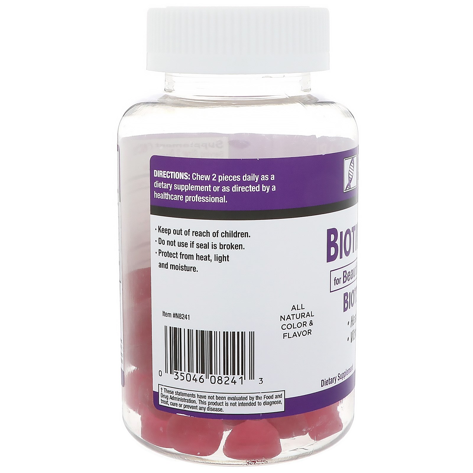 Rejuvicare, Gominhas de Biotina, Sabor Morango, 10.000 mcg, 60 Gominhas - Imagem 3