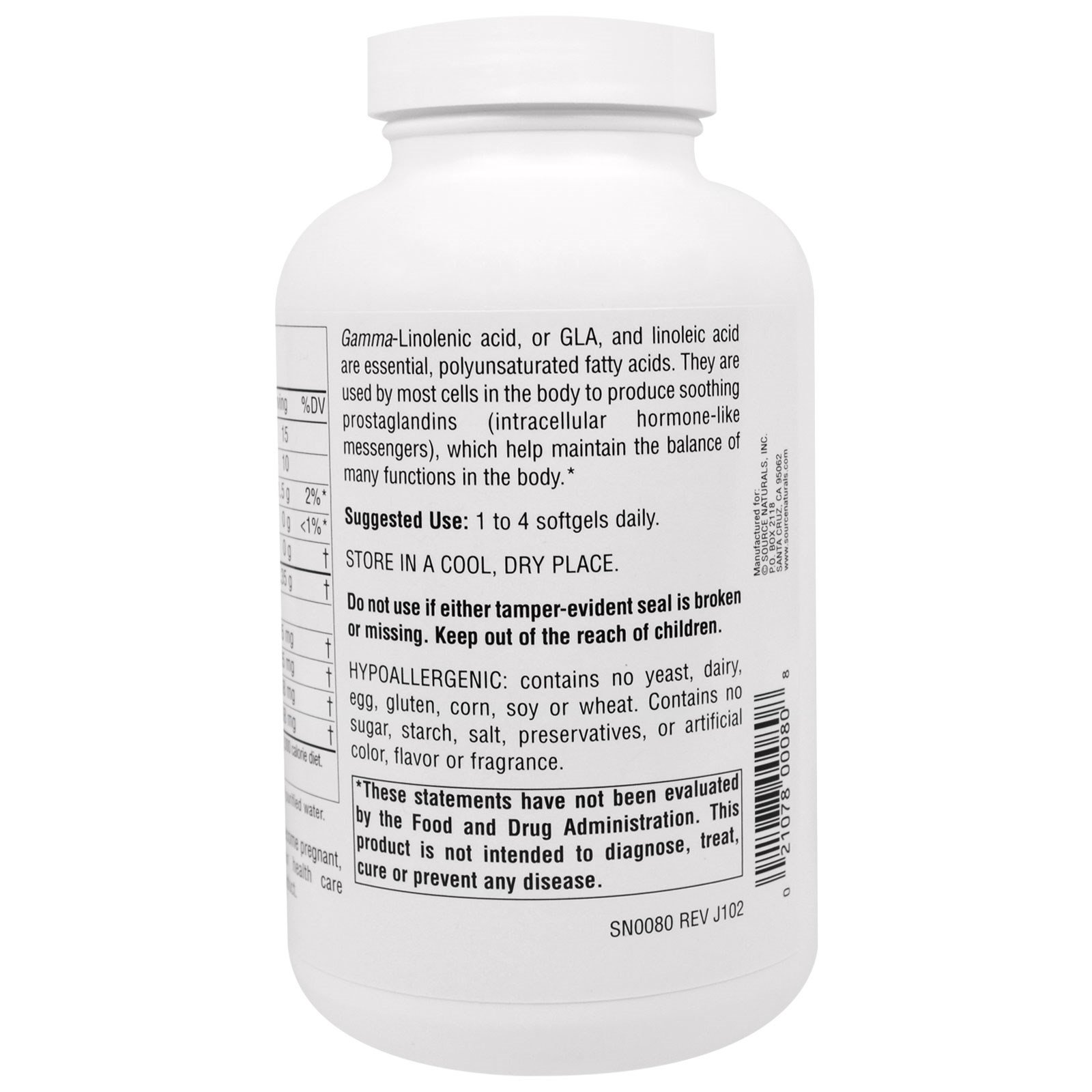 Source Naturals, Óleo de Prímula da Tarde, 1350 mg, 120 Cápsulas - Imagem 3