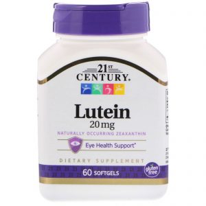 Comprar 21st century, luteína, 20 mg, 60 cápsulas gelatinosas preço no brasil luteína suplementos nutricionais suplemento importado loja 19 online promoção -