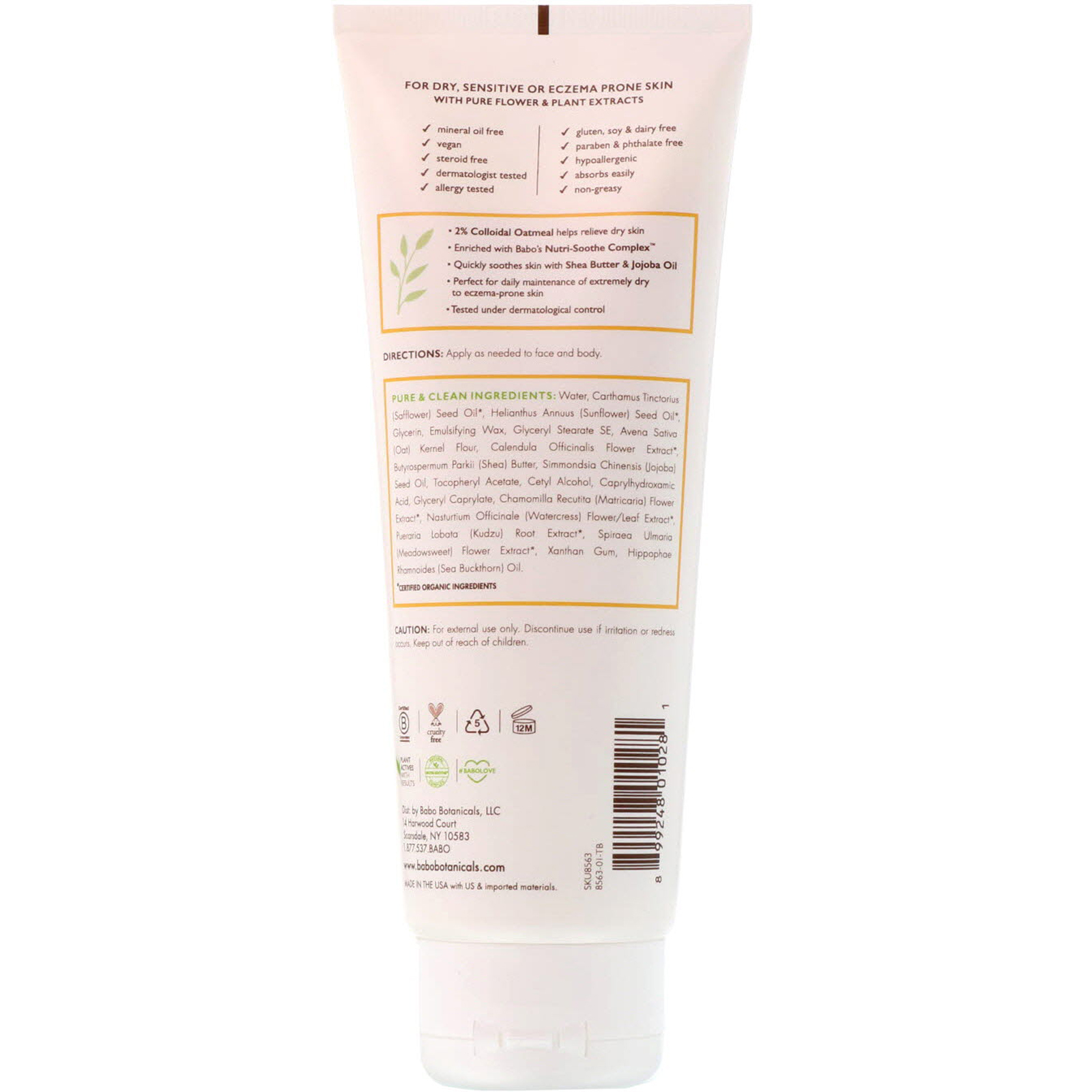Babo Botanicals, Bebê Sensível, Loção Hidratante Diária, Sem Fragrância, 8 fl oz (237 ml) - Imagem 2