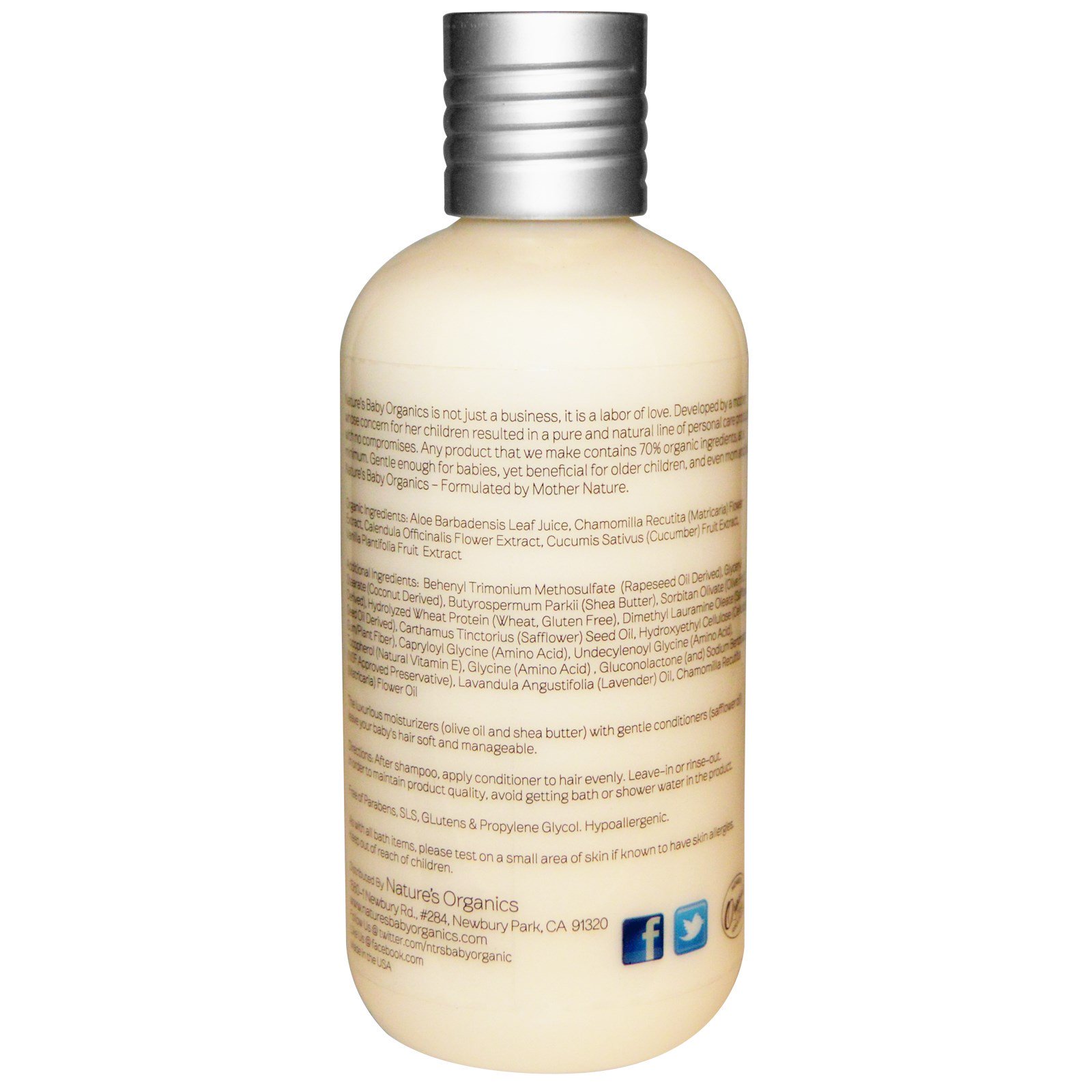 Nature's Baby Organics, Condicionador & Desembaraçante, Camomila Lavanda, 8 onças (236,5 mL) - Imagem 2