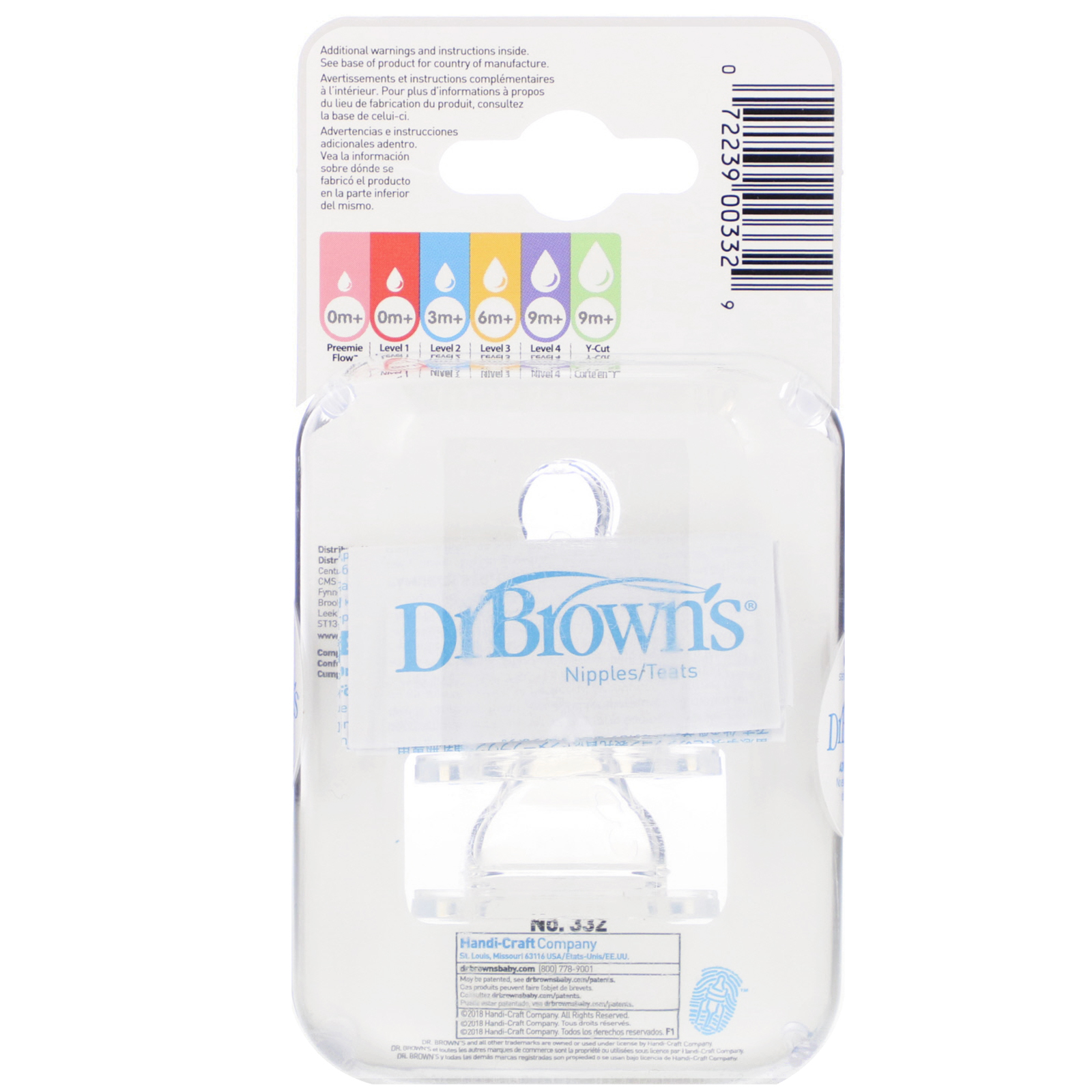 Dr. Brown's, Natural Flow, Bicos de Mamadeira de Silicone, A Partir de 6 Meses, Nível 3, 2 Unidades - Imagem 3