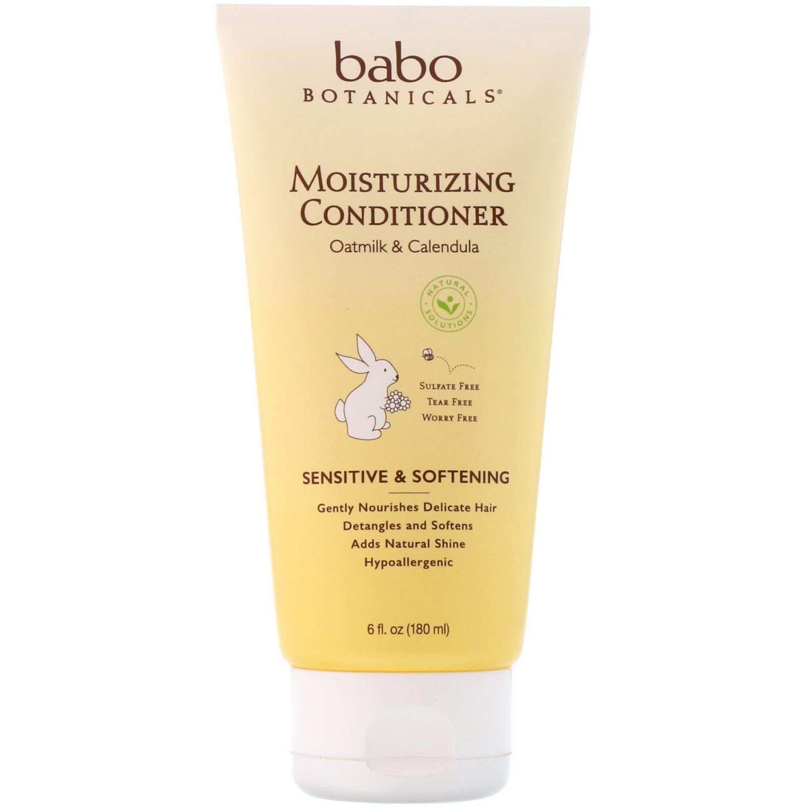 Babo Botanicals, Condicionador Hidratante, Leite de Aveia e Calêndula, 6 oz fl oz (180 ml)