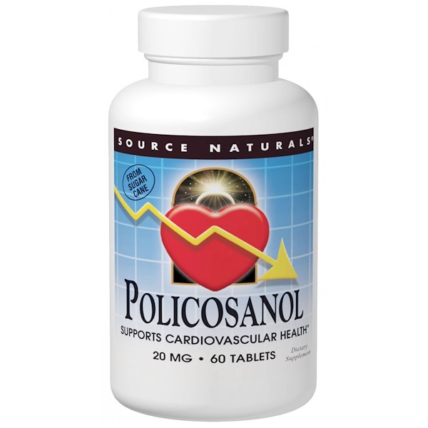 Source Naturals, Policosanol, 20 mg, 60 comprimidos