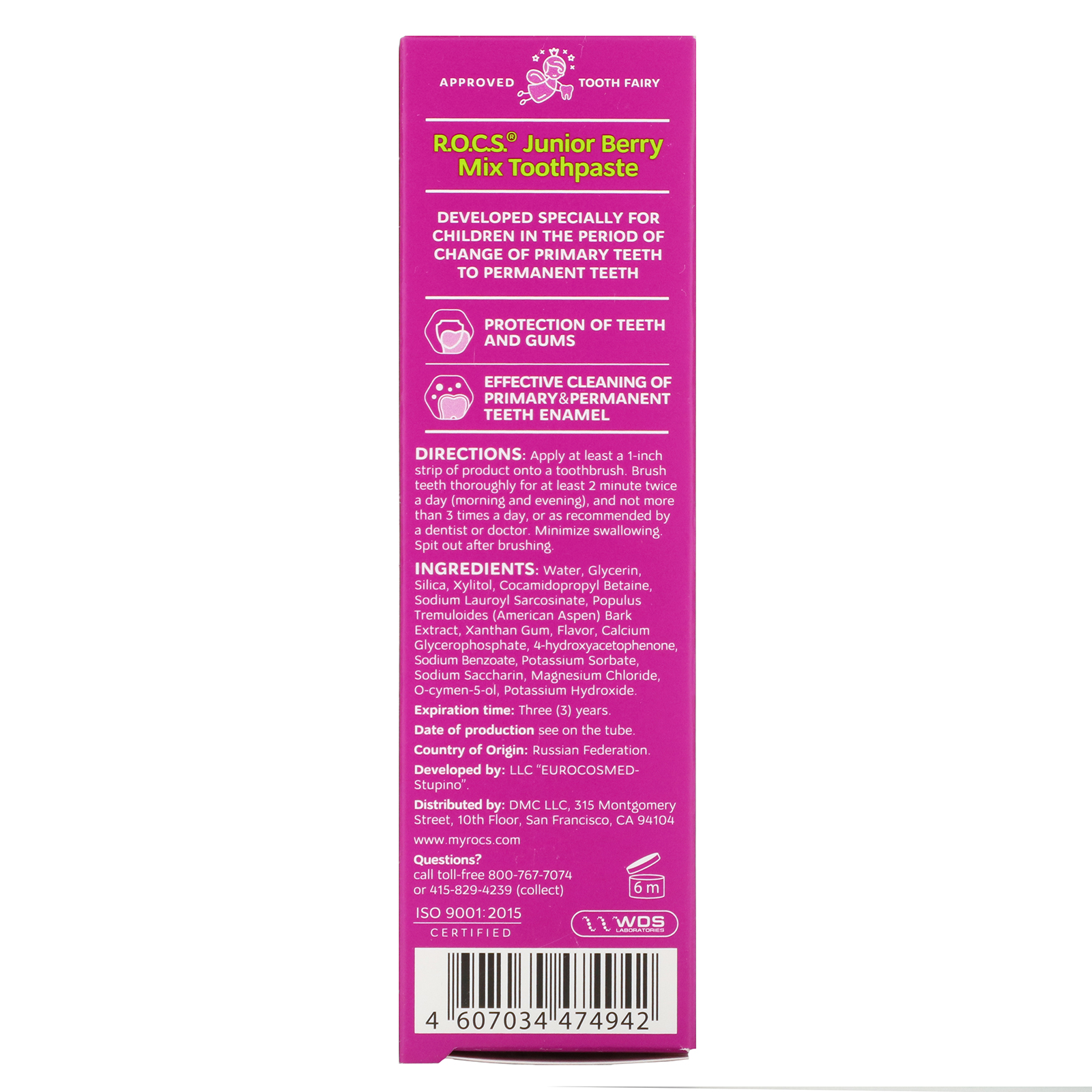 R.O.C.S. , Junior, Berry Mix Toothpaste, 6-12 Years , 2.6 oz (74 g) - Imagem 3