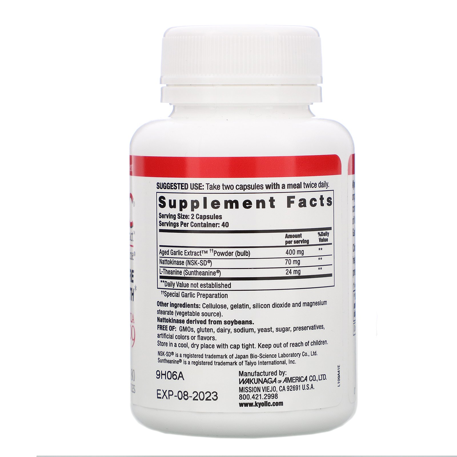 Kyolic, Aged Garlic Extract, Fórmula 109, 80 Cápsulas - Imagem 2