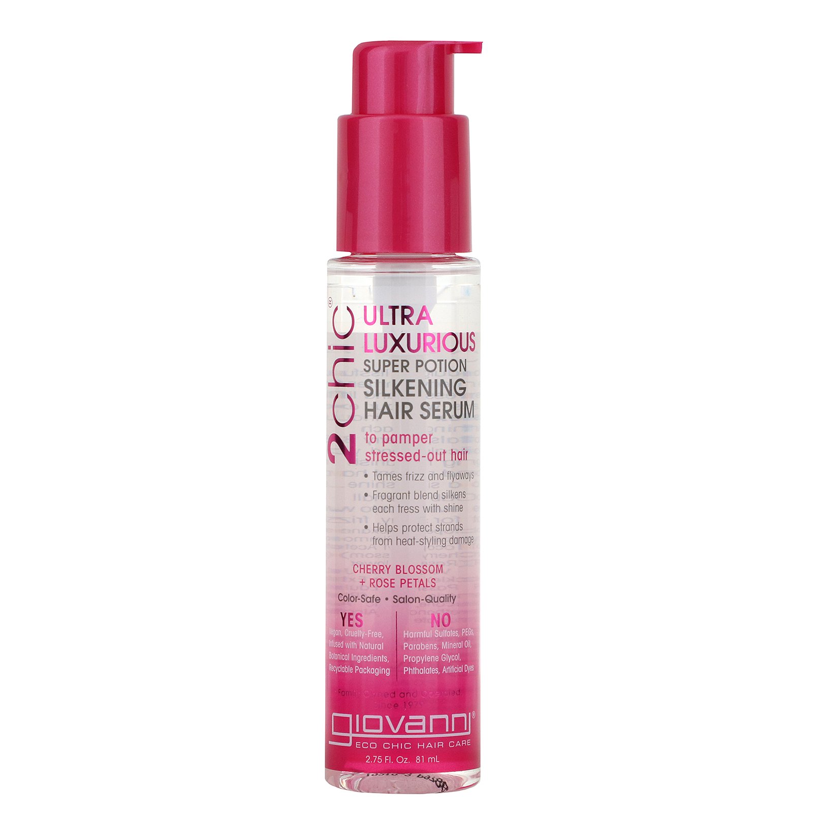 Giovanni, 2chic, Serum Capilar Super Poção Suavizante Ultraluxuoso, Flor de Cerejeira e Pétalas de Rosas, 81 ml (2,75 fl oz)
