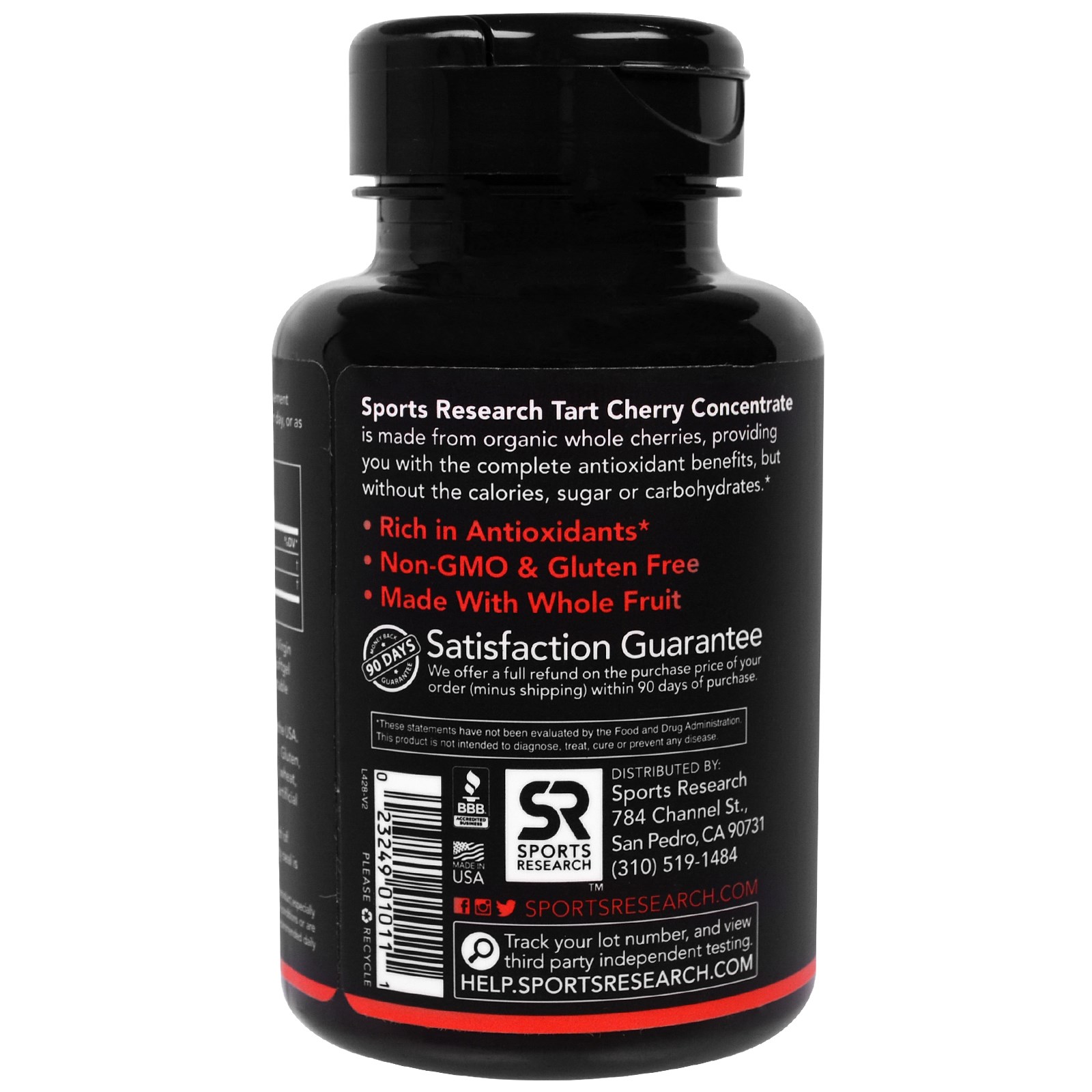 Sports Research, Concentrado de Cereja Ácida, 800 mg, 60 Cápsulas Softgel - Imagem 3