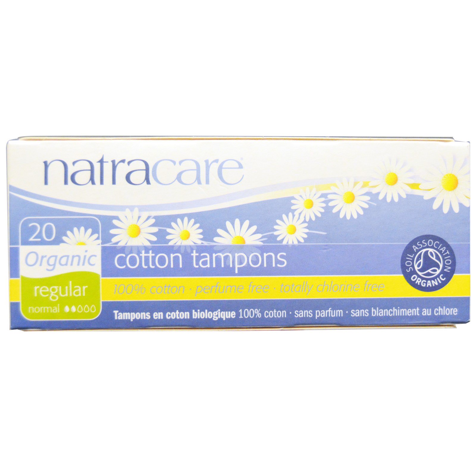 Natracare, Tampões de Algodão Orgânico, Regular, 20 Tampões