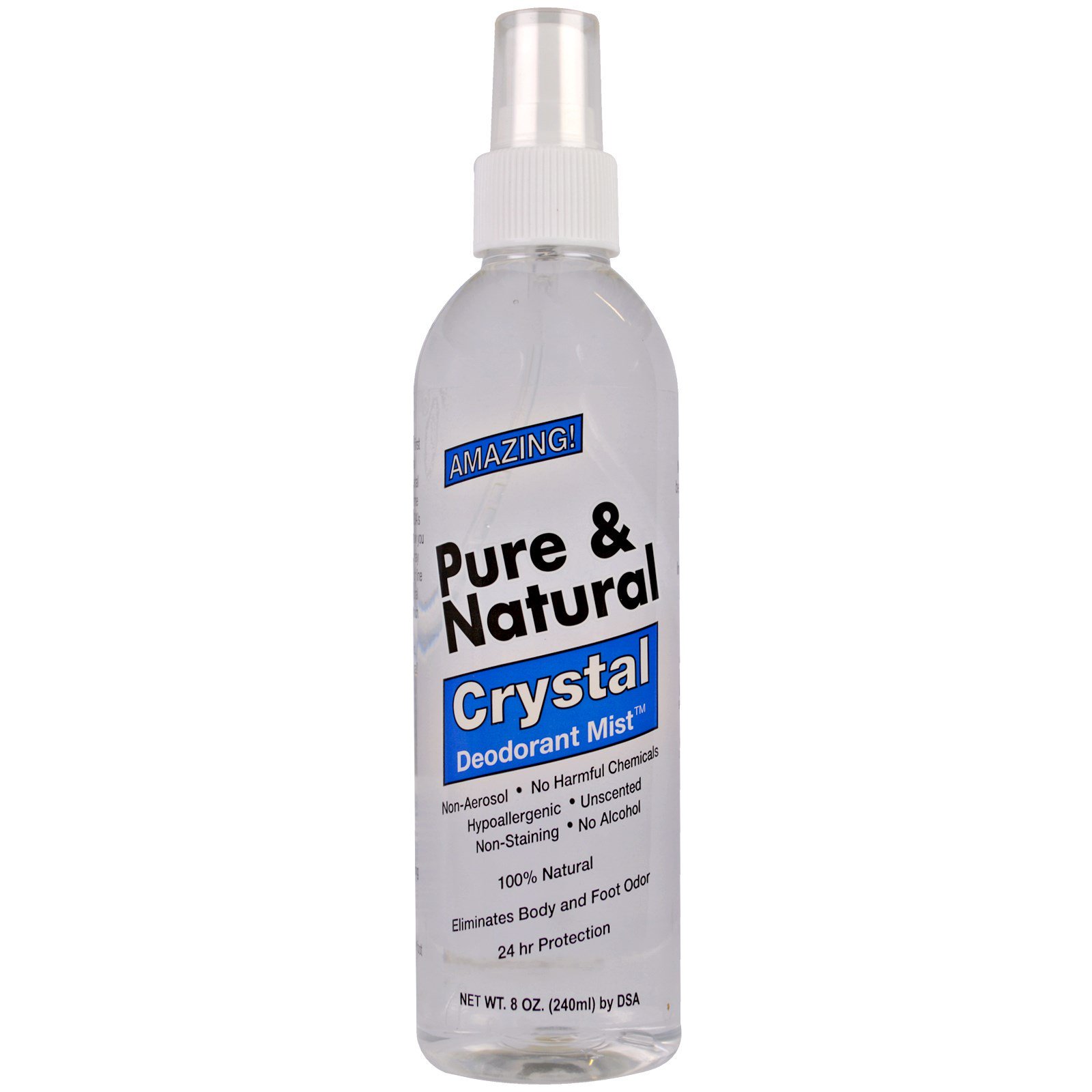 Thai Deodorant Stone, Puro e Natural, Crystal Deodorant Mist, Sem Aroma, 240 ml (8 oz)