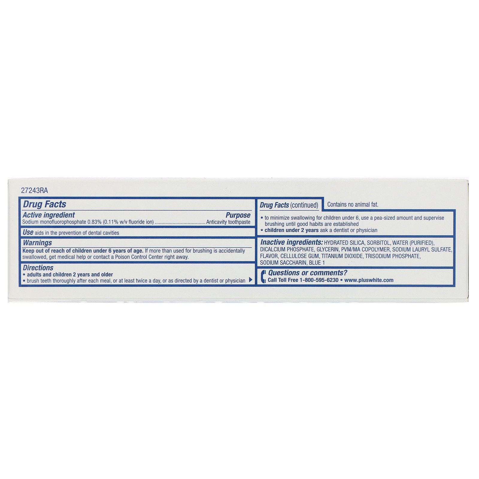 Plus White, Xtra Plus White Creme Dental com Controle Antitártaro, Sabor Cool & Crisp Mint, 3,5 oz (100 g) - Imagem 3