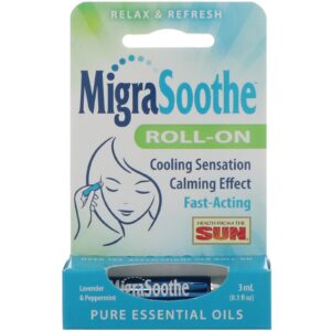 Health From The Sun, MigraSoothe Roll-On, Lavanda e Hortelã-Pimenta, 1 Rollerstick, 3 ml (0,1 fl oz)