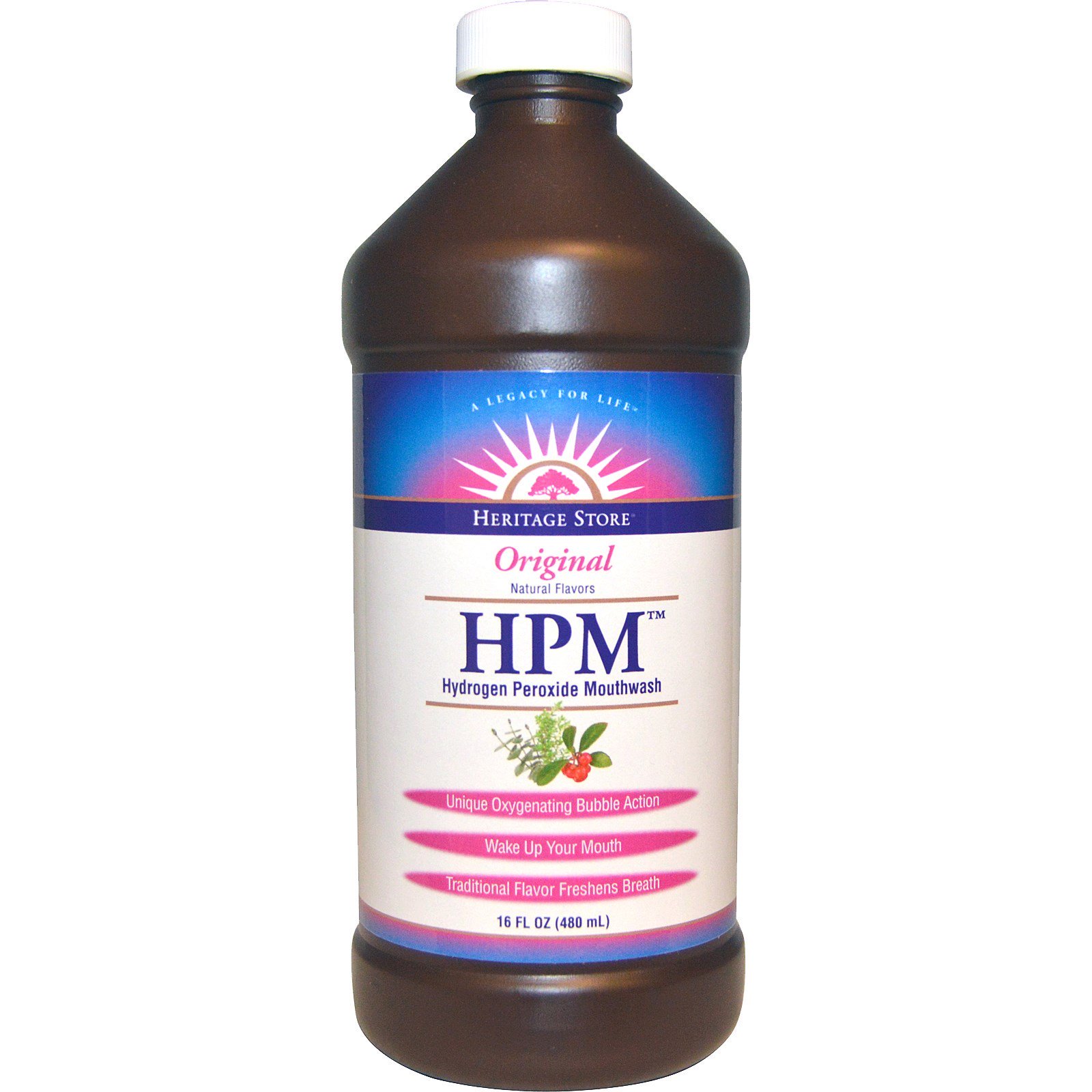 Heritage Store, HPM, Enxaguante Bucal Peróxido de Hidrogênio, Original, 16 fl oz (480 ml)