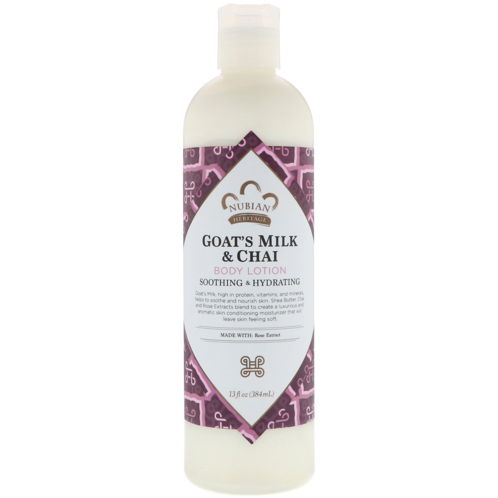 Nubian Heritage, Loção Corporal, Leite de Cabra e Chai, 384 ml