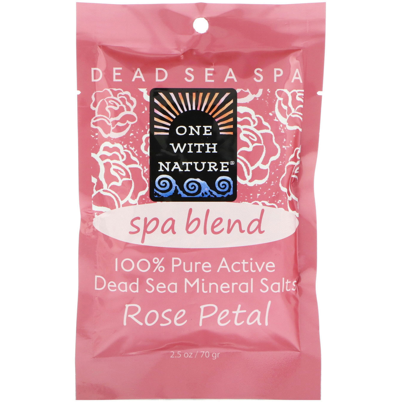 One with Nature, Spa do Mar Morto, Sais Minerais, Fórmula de Spa, Pétala de Rosa, 70 g